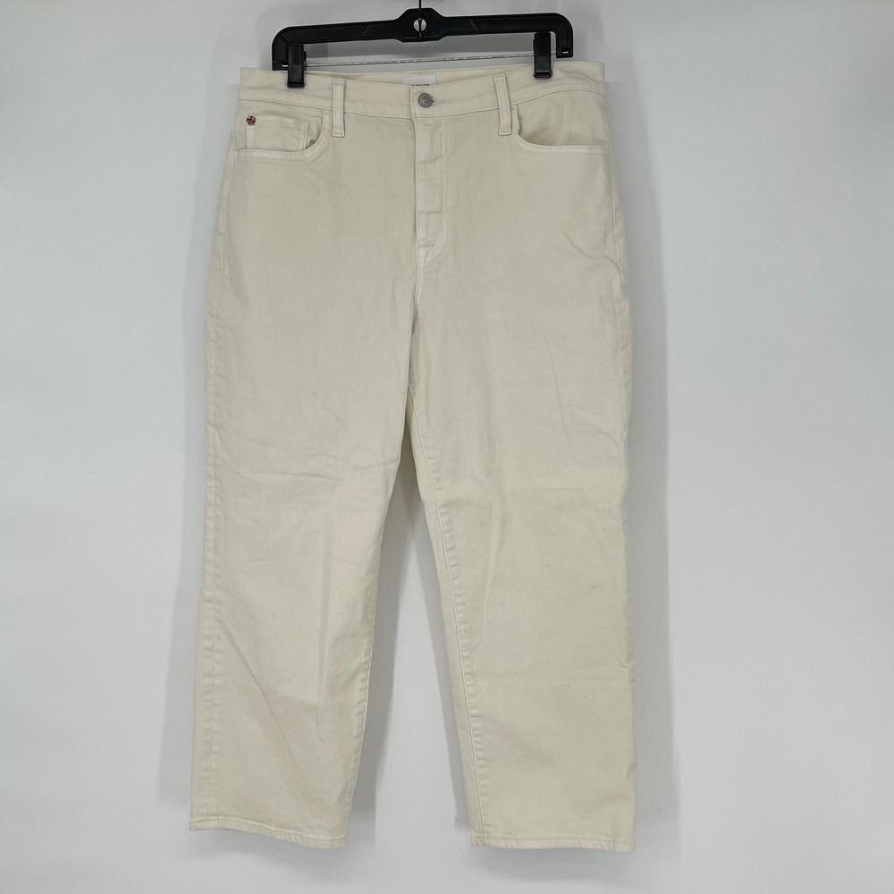 Hudson‎ Jeans Women's NOA Cream Straight Leg Cropped Pants Size 32 Minimalist